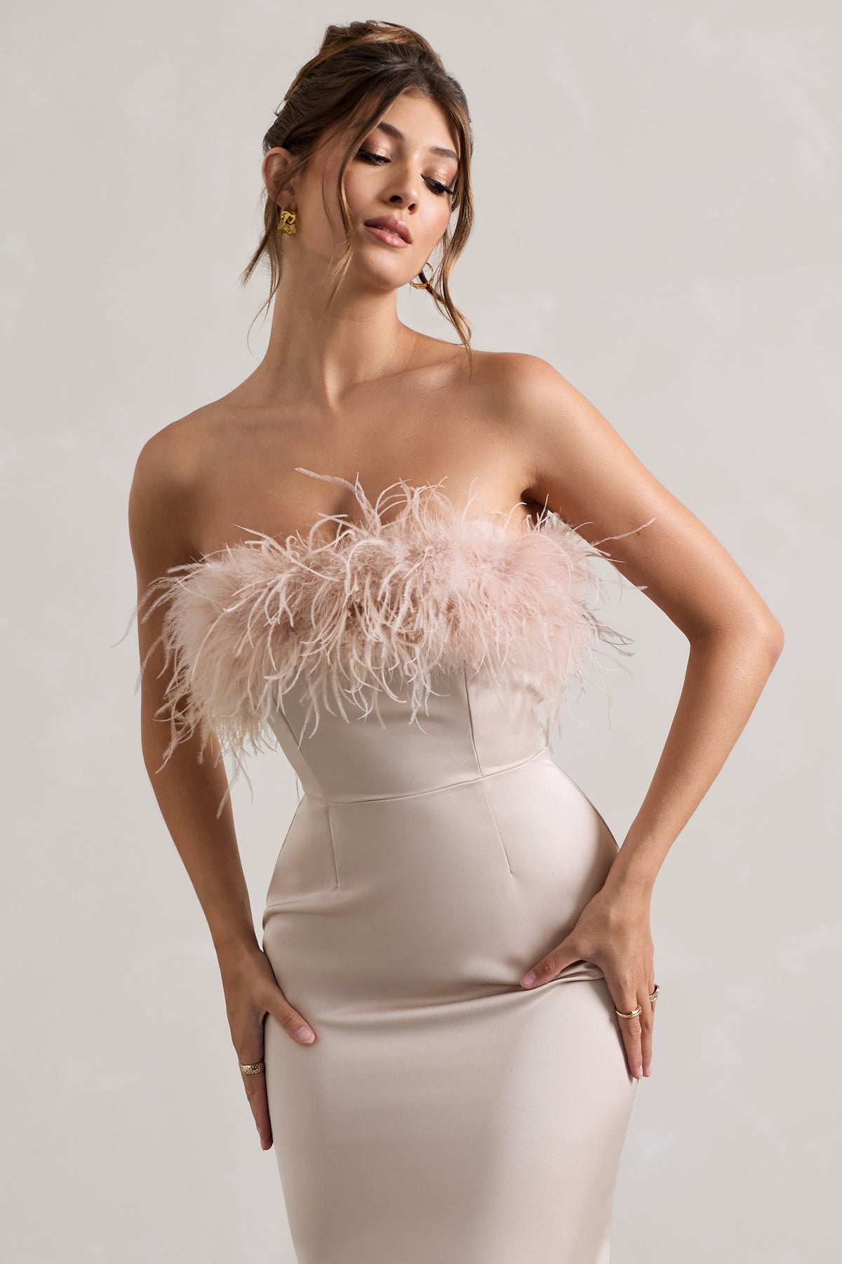 WB_CL134575059-DressForItChampagneSatinStraplessFeatherTrimMaxiDress5