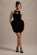 Bonet | Black Strappy Structured Velvet Mini Dress With Bow Detail - Club L London - USA