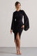 Lennox | Black Drape-Sleeve Gathered Midi Dress - Club L London - USA