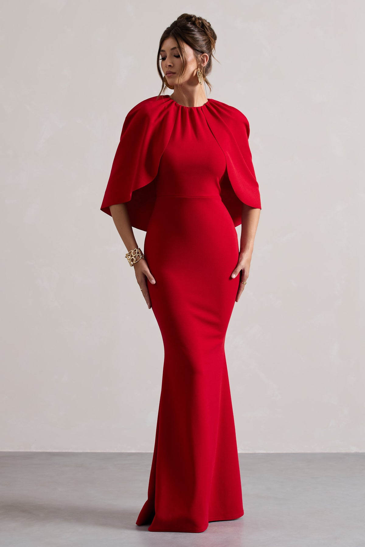 Kianne | RED Draped Short-Sleeve Maxi Dress - UK 8 RED Kianne | RED Draped Short-Sleeve Maxi Dress - UK 8 RED