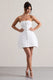 Anniston | White Bandeau Tailored Buttoned Mini Dress - Club L London - USA