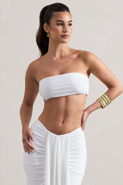 Vada White Bandeau Crop Top – Club L London - USA