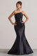 Define | Black Satin Asymmetric Fishtail Maxi Dress - Club L London - USA