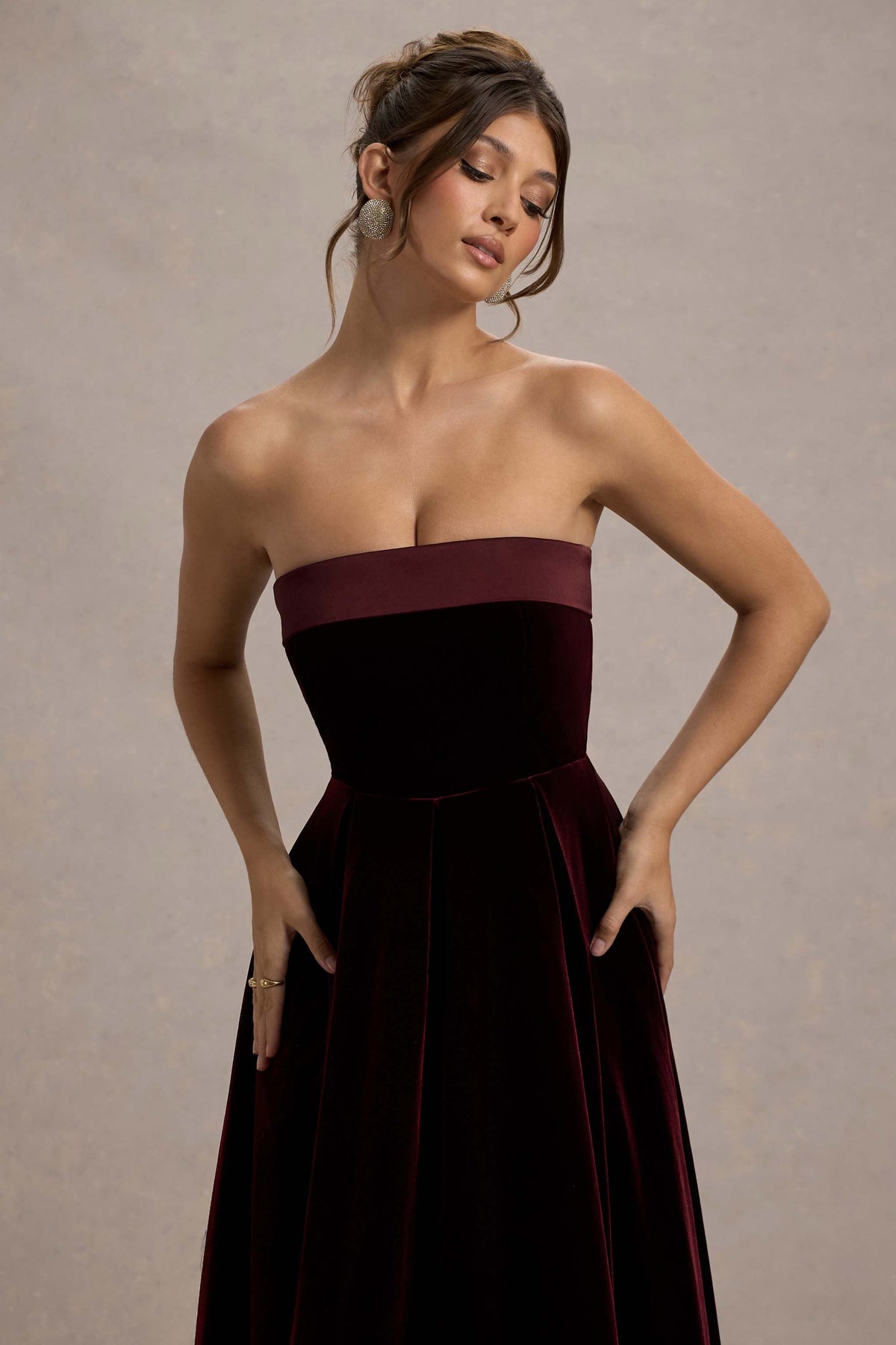 topshop burgundy velvet dress Beautiful 70s-style plum velvet-like wrap dress with