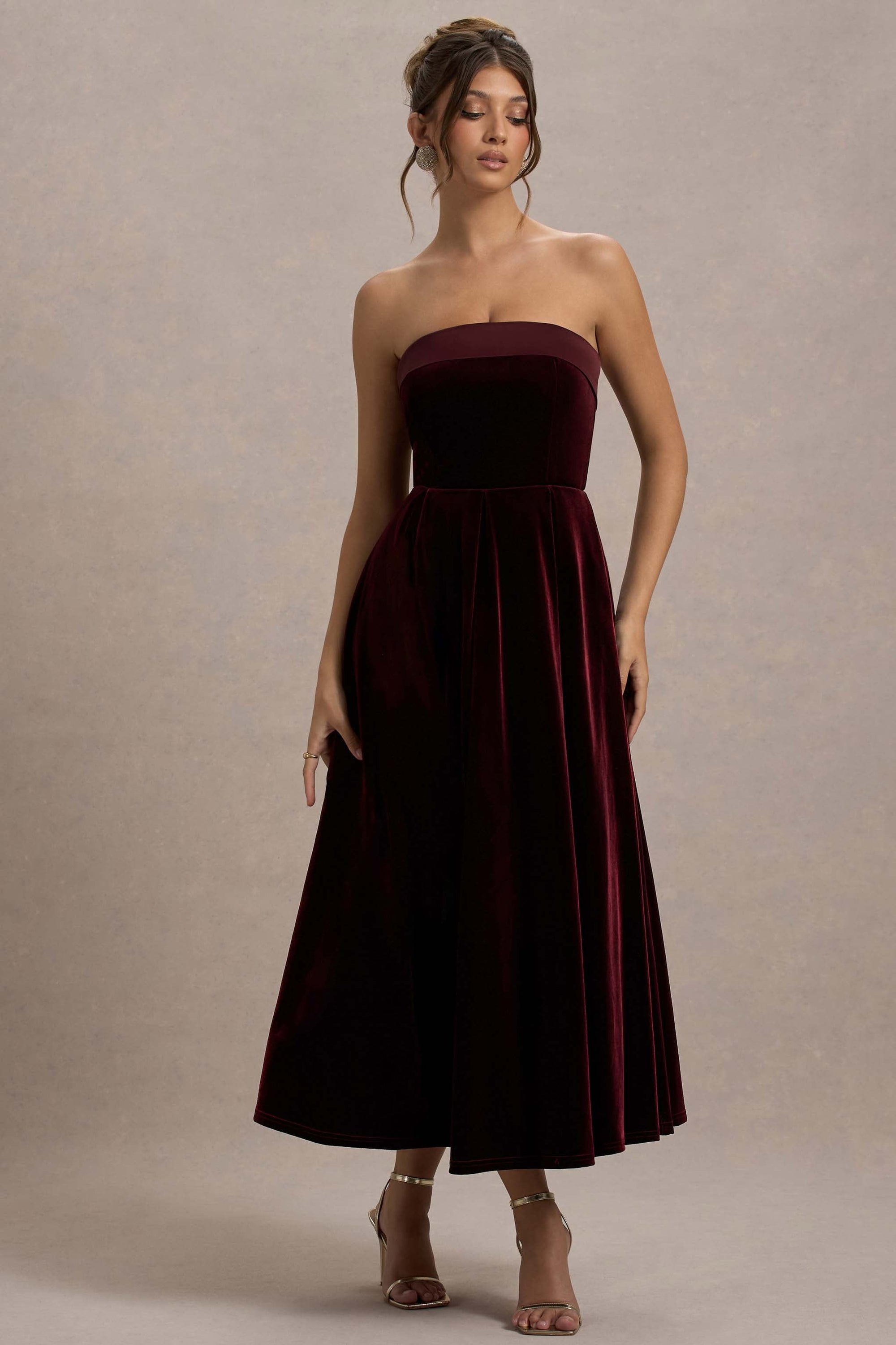 Delray | PORT Velvet Bandeau Midi Dress