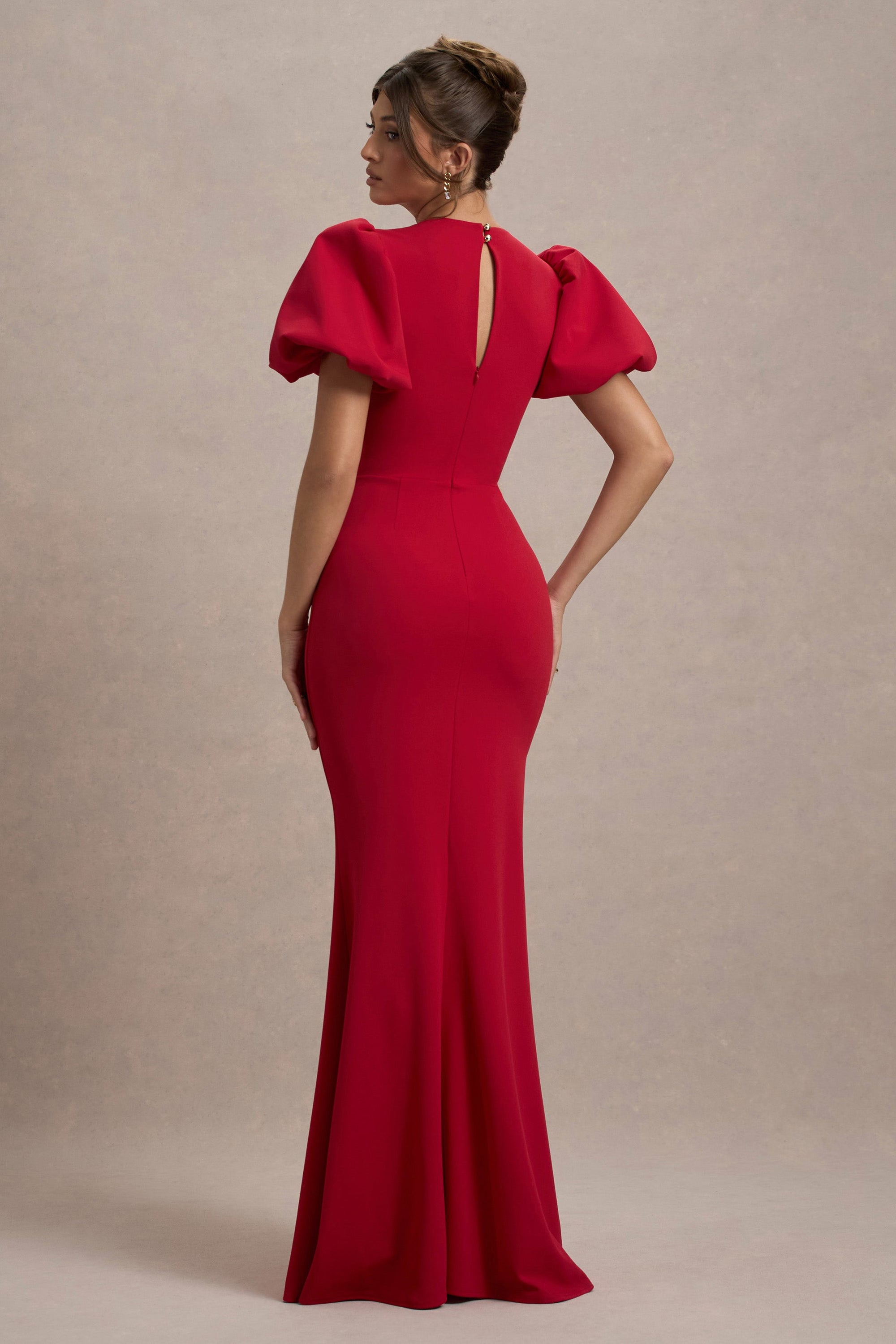 Love Letters | Red Puff-Sleeve Maxi Dress - Club L London - USA