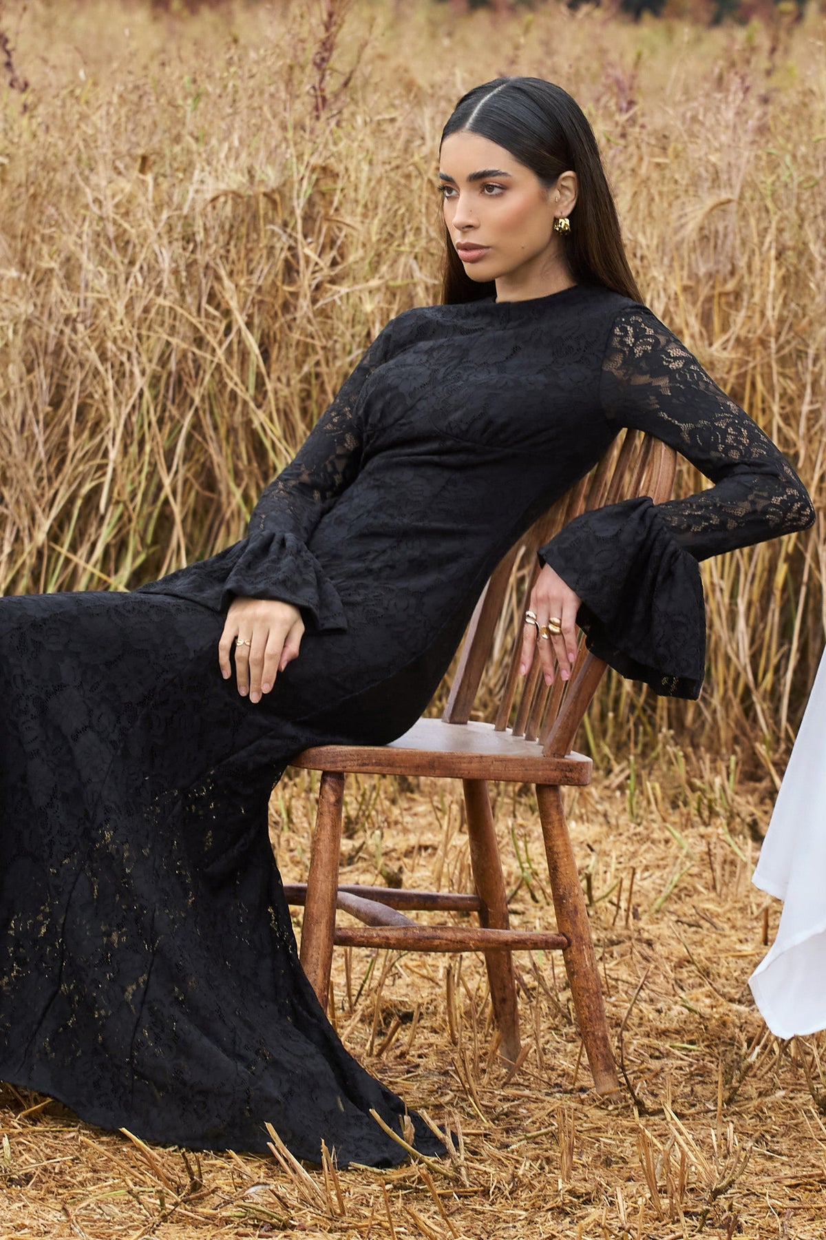 For Life Black Lace Long-Sleeve Midi Dress Club L London - USA For Life Black Lace Long-Sleeve Midi Dress Club L London - USA