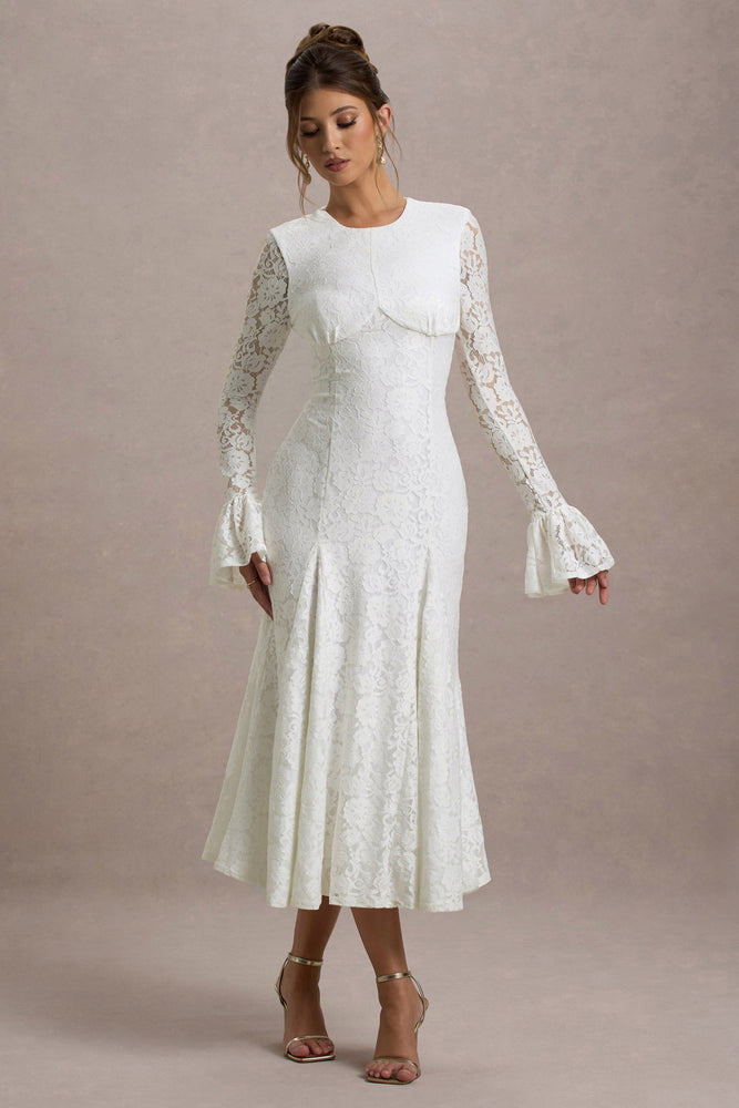prom dresses cream lace Romantic Cream Sleeveless Spaghetti-Straps Lace Mermaid Prom Dress YK0148