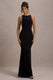 Odelle | Black Boat-Neck Racer-Back Maxi Dress - Club L London - USA