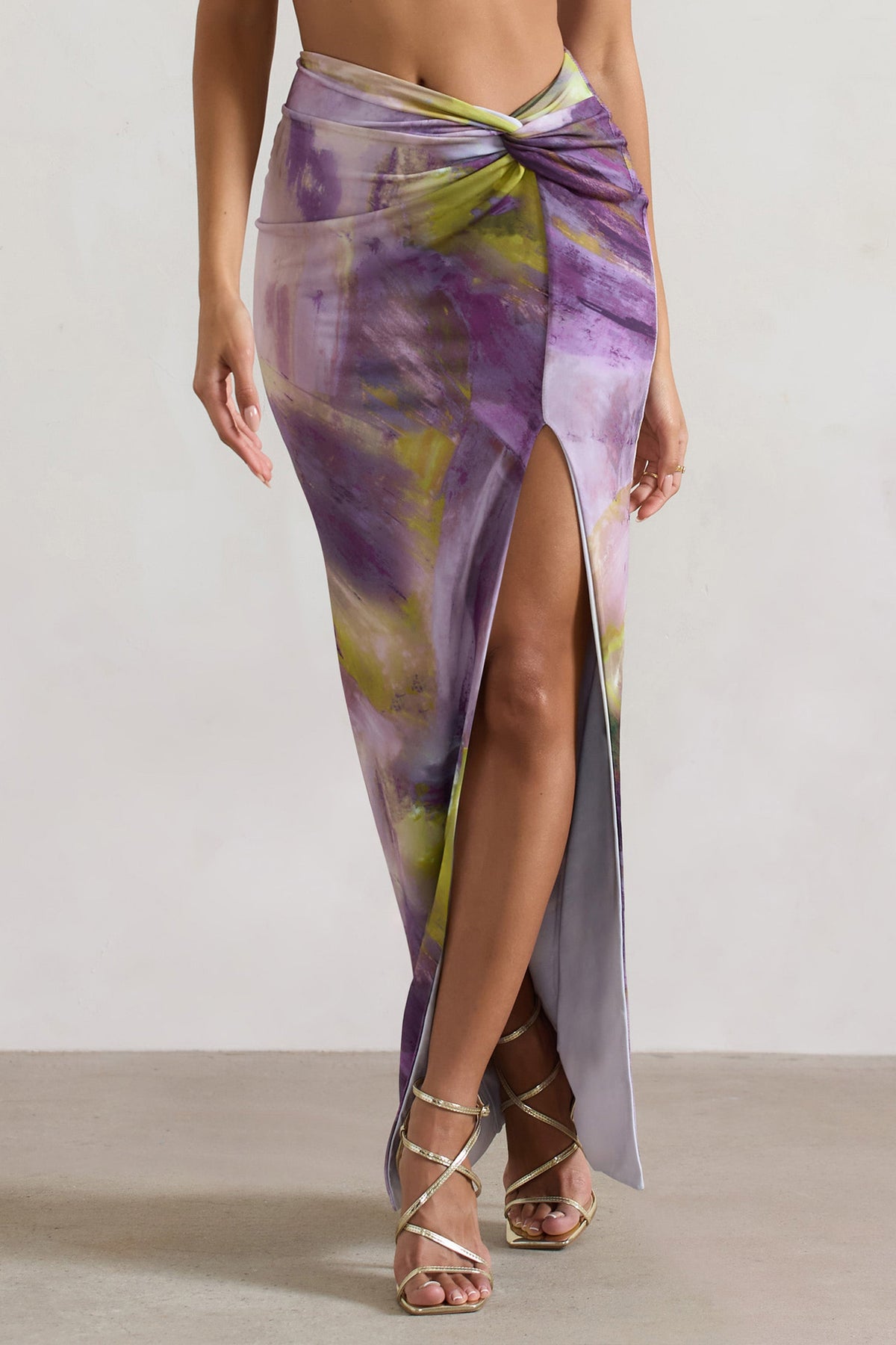 Tie dye maxi skirt with split on sale
