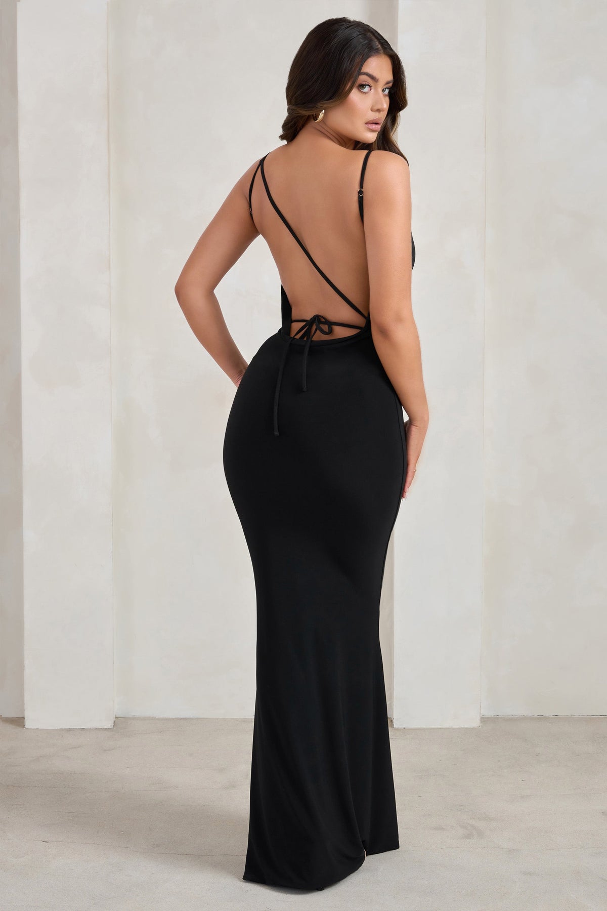 Cowl Neck Backless Dress