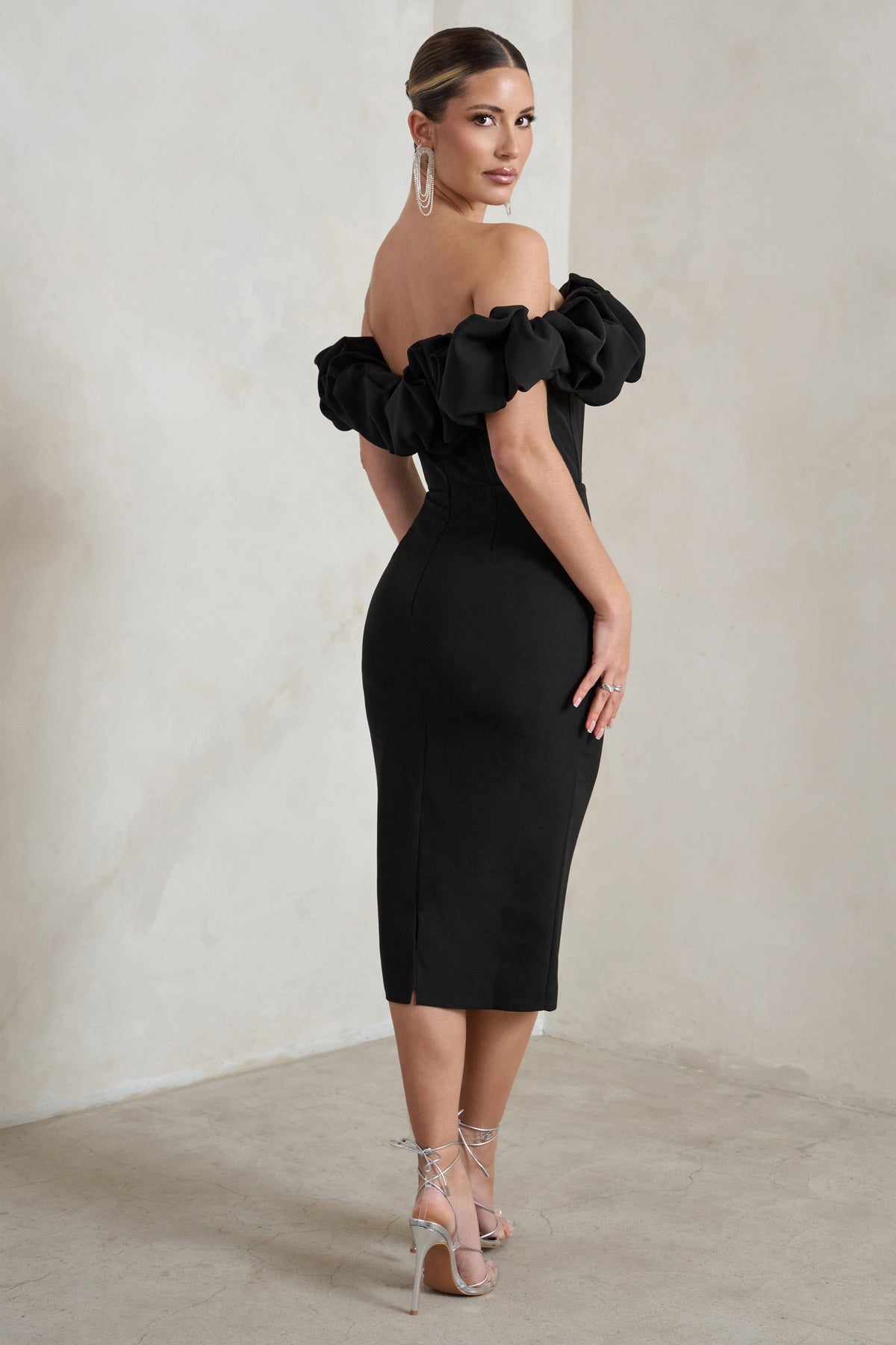 Black Drawstring Midi Shirt Dress | New Look