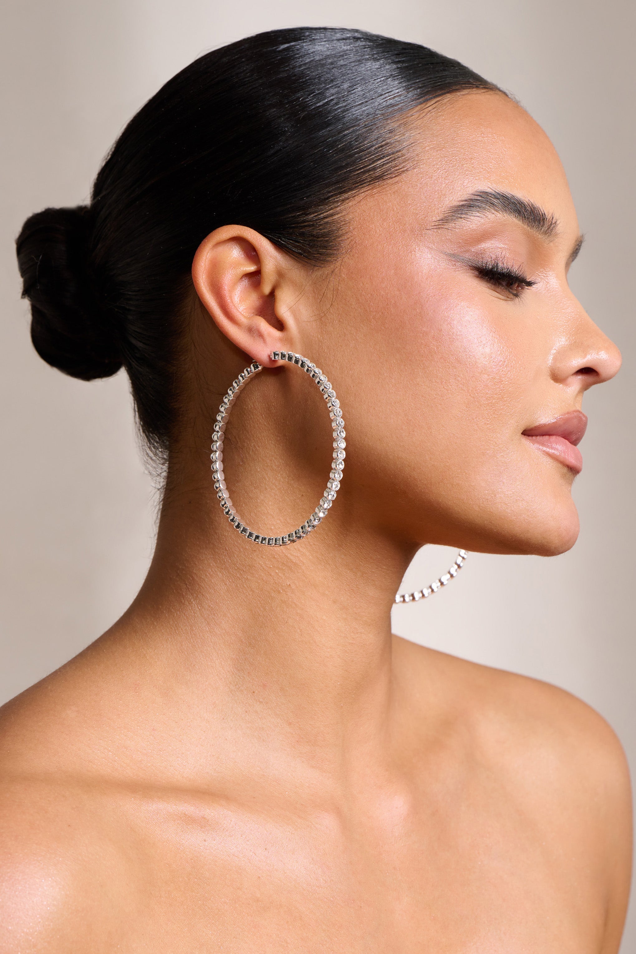 Diamante hoop earrings discount