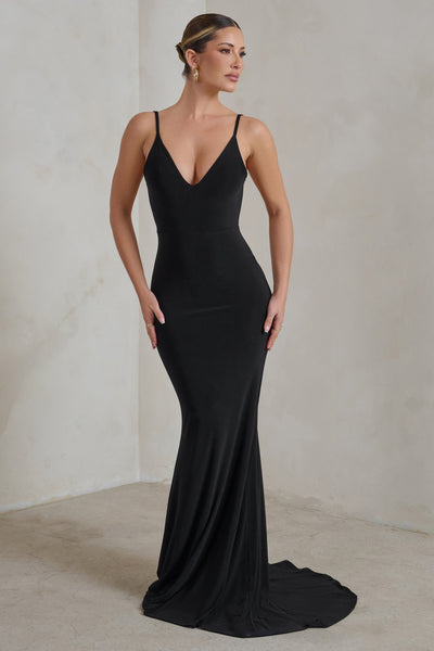 Simple Elegance Satin Maxi Gown - Black | Fashion Nova, Dresses | Fashion  Nova