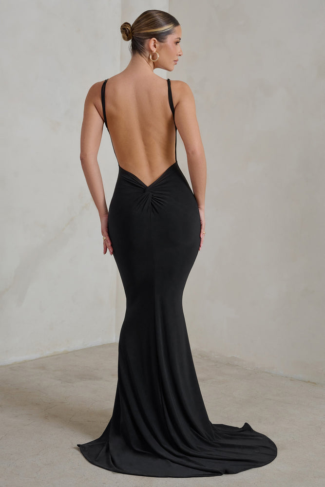 blue dress pleated ALISHA Slit & Split Event Black Tie Optional Shoe Size:11 Hidden zipper/clasp at back