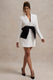 Prized | White Tailored Blazer Dress With Black Bow - Club L London - USA