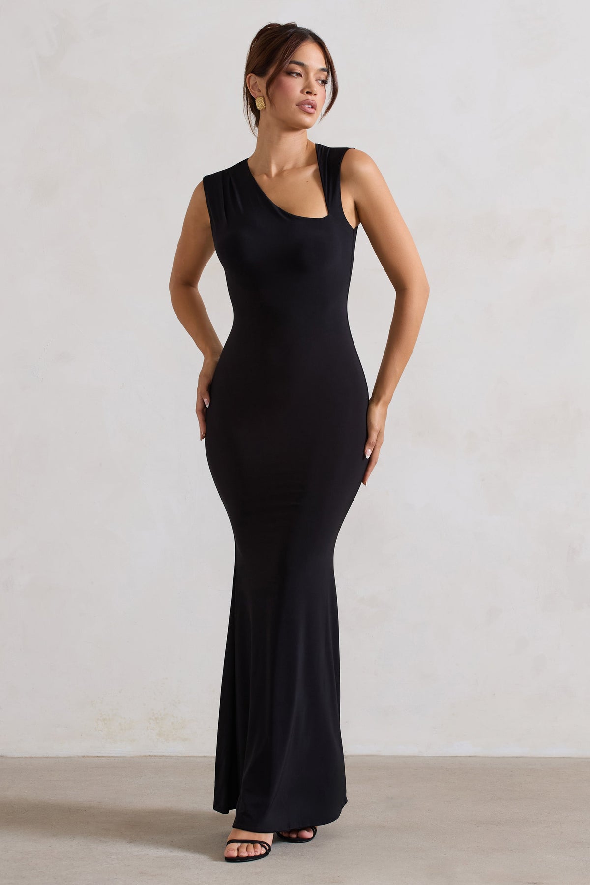 Behind The Scenes Black Sleeveless Cut-Out Maxi Dress Club L London - USA Behind The Scenes Black Sleeveless Cut-Out Maxi Dress Club L London - USA