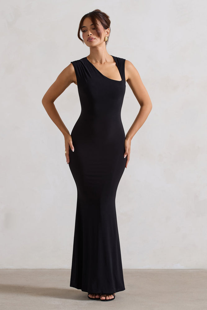 Behind The Scenes Black Sleeveless Cut-Out Maxi Dress Club L London - USA Behind The Scenes Black Sleeveless Cut-Out Maxi Dress Club L London - USA