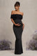 Inflorescence | Black Mesh Floral Bardot Maternity Maxi Dress - Club L London - USA