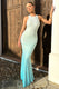 Escala | Mint Ombre Embellished Racer-Neck Maxi Dress - Club L London - USA