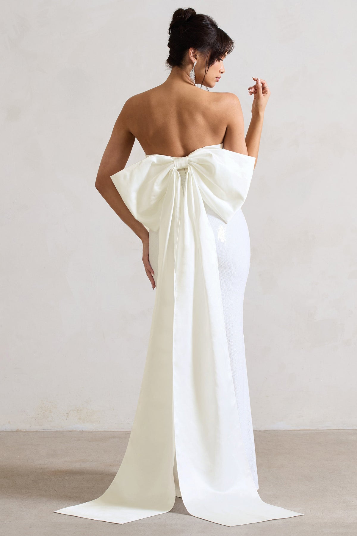 経典 White You To Sequin Oversized With Dress Maxi Split Bandeau ジャケット・アウター