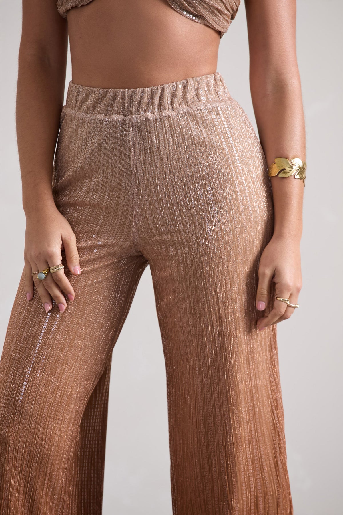 Connection Gold Metallic Ombre Trousers – Club L London - USA