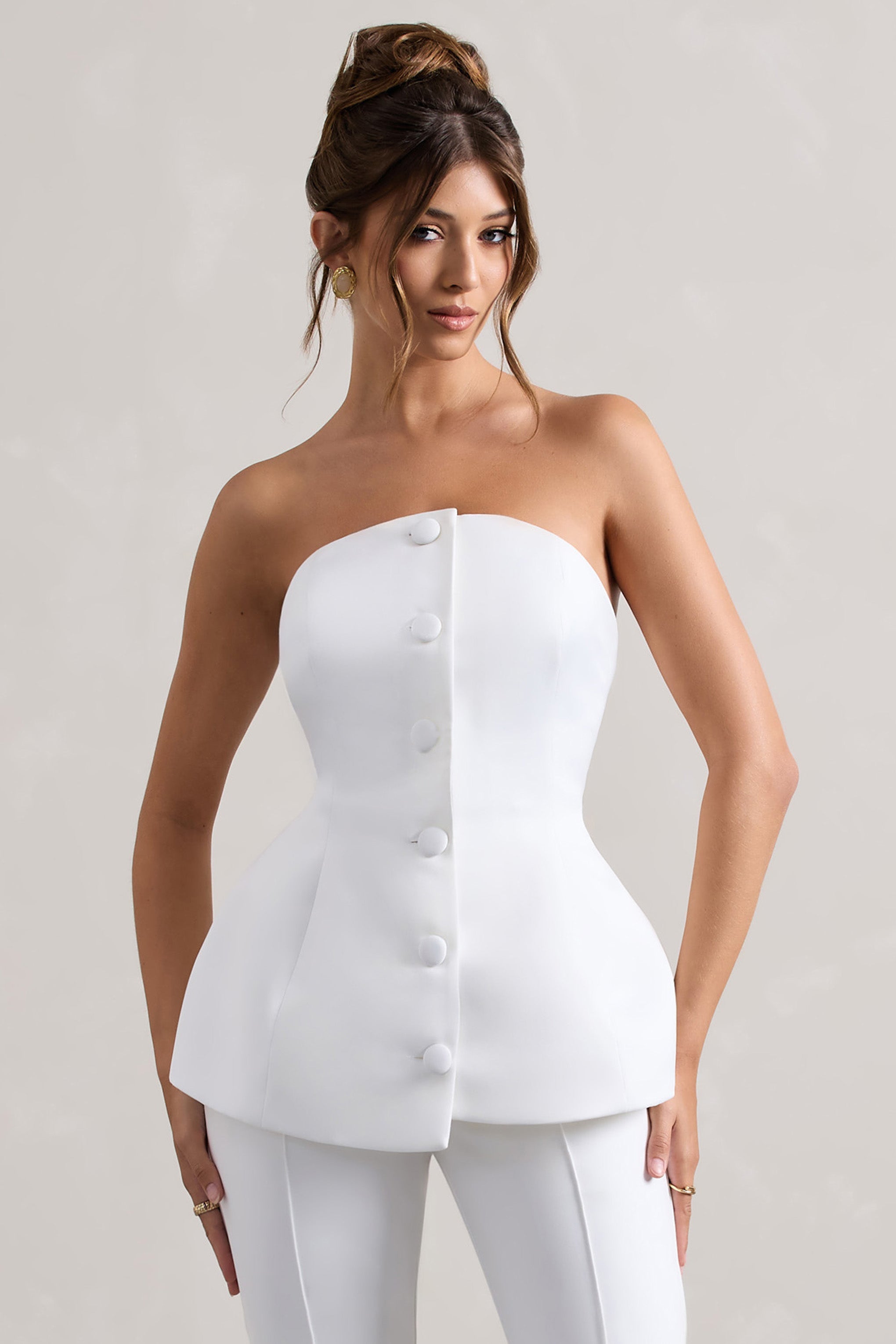 売れ筋商品|||エンドレスローズ カットソー トップス レディース Women's Strapless Buttoned Long Top Cream WB_HR_CL132309028-