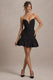 Koko | Black Sweetheart Mini Dress With Ruffle Hem - Club L London - USA