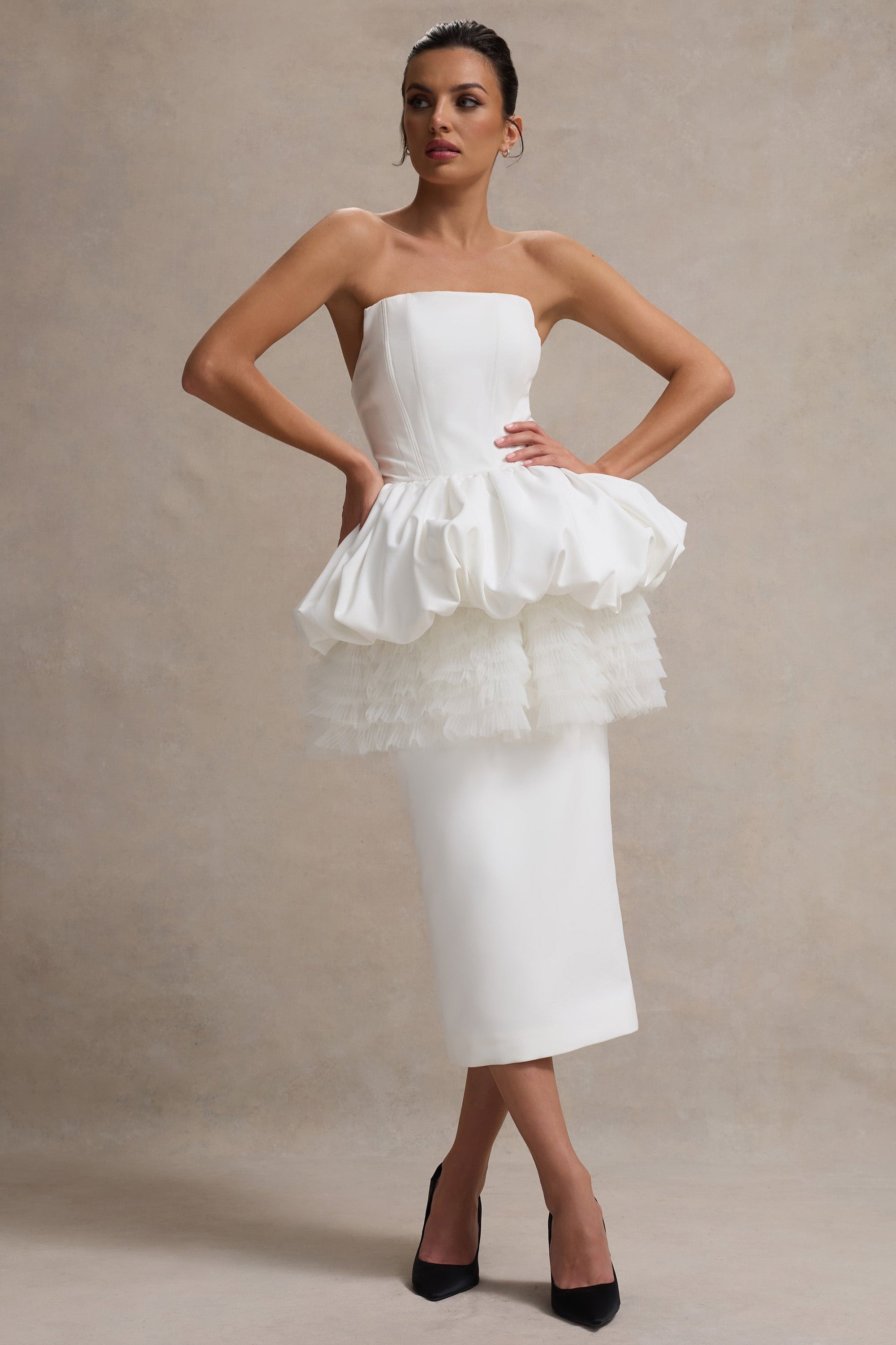white peplum dress Rails Women's Tulip Embroidered - Maxi dress Peplum Adjustable US 2 / WHITE