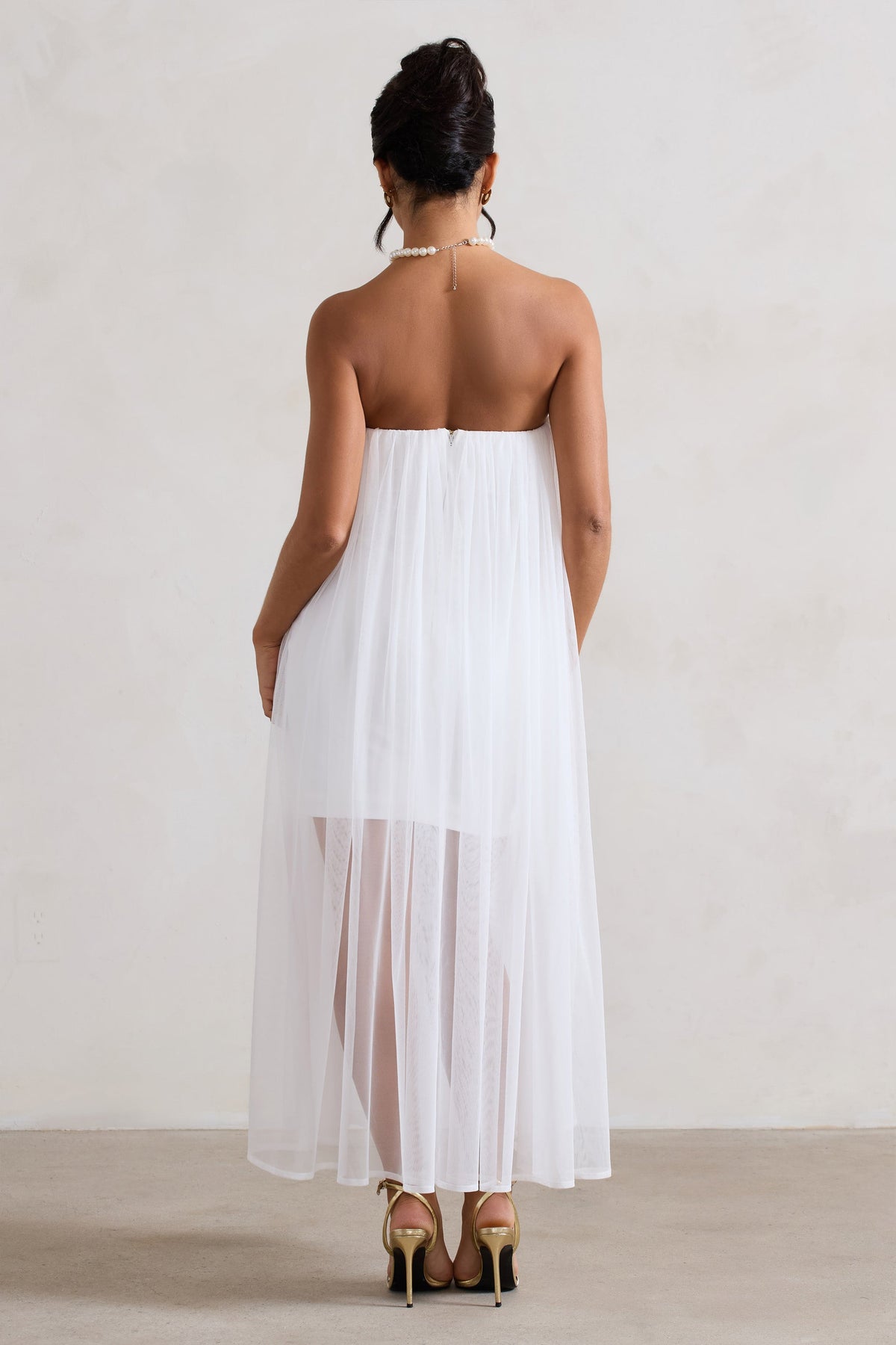 Dreamland Ivory Sweetheart Corset Mini Dress With Tulle Overlay