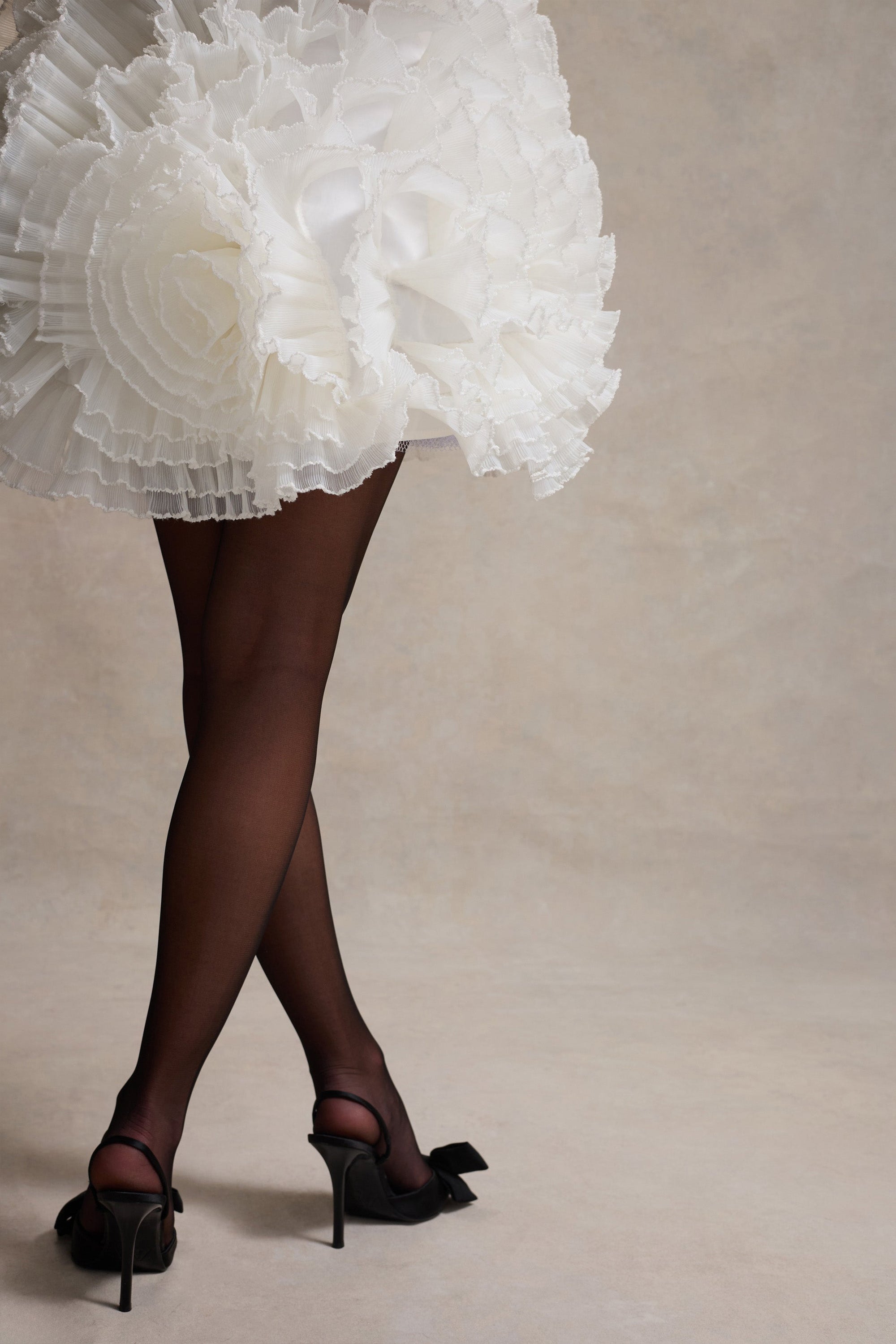 plunge neck tulle mini dress in black Meringue | Black Velvet Plunge-Neck Mini Dress With Tulle Skirt