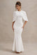 Kianne | White Draped Short-Sleeve Maxi Dress - Club L London - USA