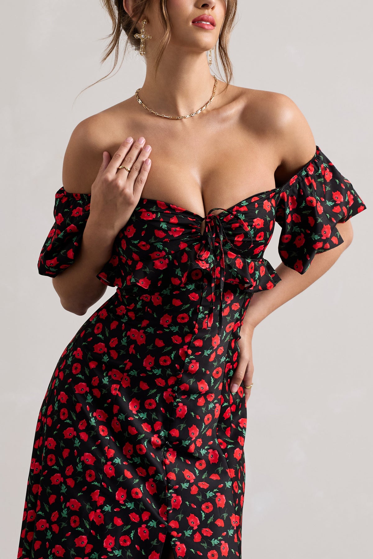 Bardot red floral dress online