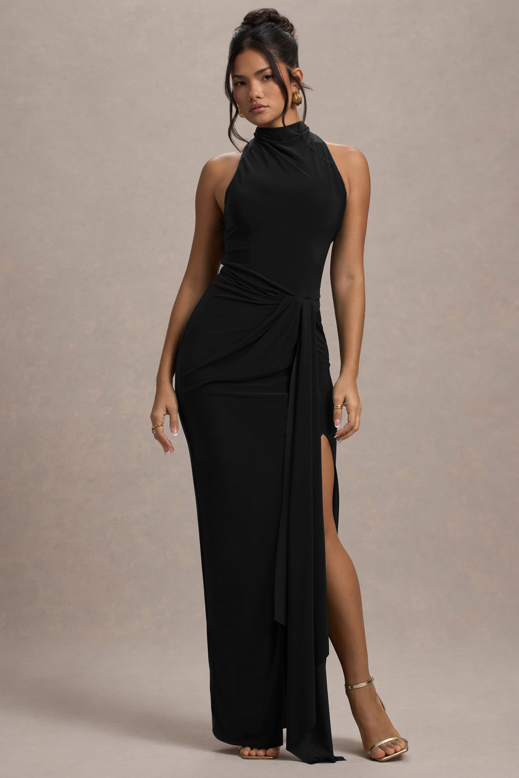 turtle neck long black dress Black Satin Backless Maxi Dress | Womens | Small | 100% Polyester | Lulus | Homecoming
