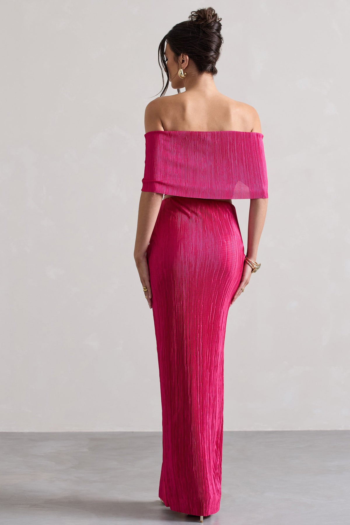 Calida | HOT PINK Plisse Knot Split Maxi Skirt - UK 16 HOT PINK Calida | HOT PINK Plisse Knot Split Maxi Skirt - UK 16 HOT PINK