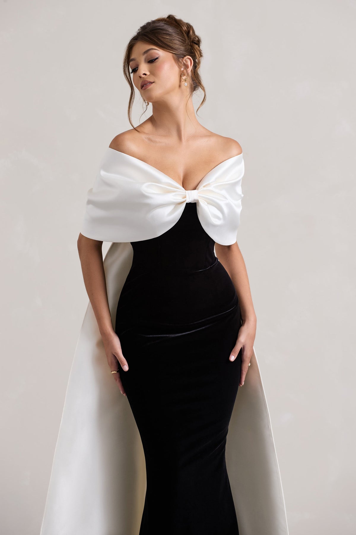 WB_HR_CL134832240-EvermoreBlack_WhiteSatinCapeMaxiDressWithOversizedBow4