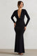 Heavy Heart | Black Cowl-Neck Long-Sleeve Maxi Dress - Club L London - USA