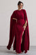 Ilaria | Berry Cape Sleeve Split Maxi Dress - Club L London - USA