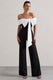 Bower | Black Bardot Straight-Leg Jumpsuit With Bow - Club L London - USA