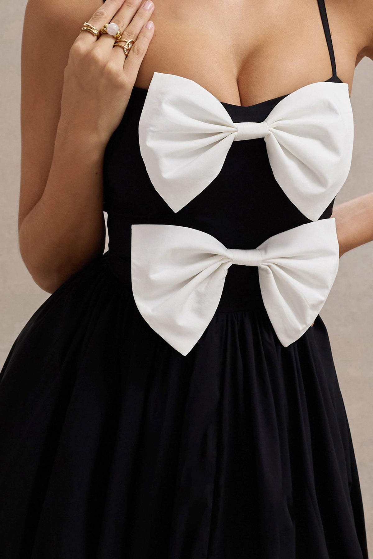 Loved Up Black Strappy Pleated Maxi Dress With Bows – Club L London Loved Up Black Strappy Pleated Maxi Dress With Bows – Club L London
