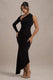 Orsa | Black One-Shoulder Asymmetric Maxi Dress - Club L London - USA