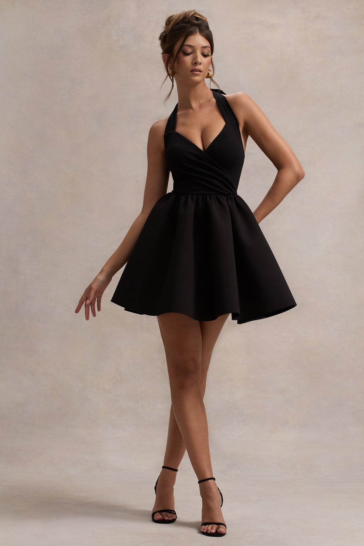 Suvi | Black Halter-Neck Mini Dress