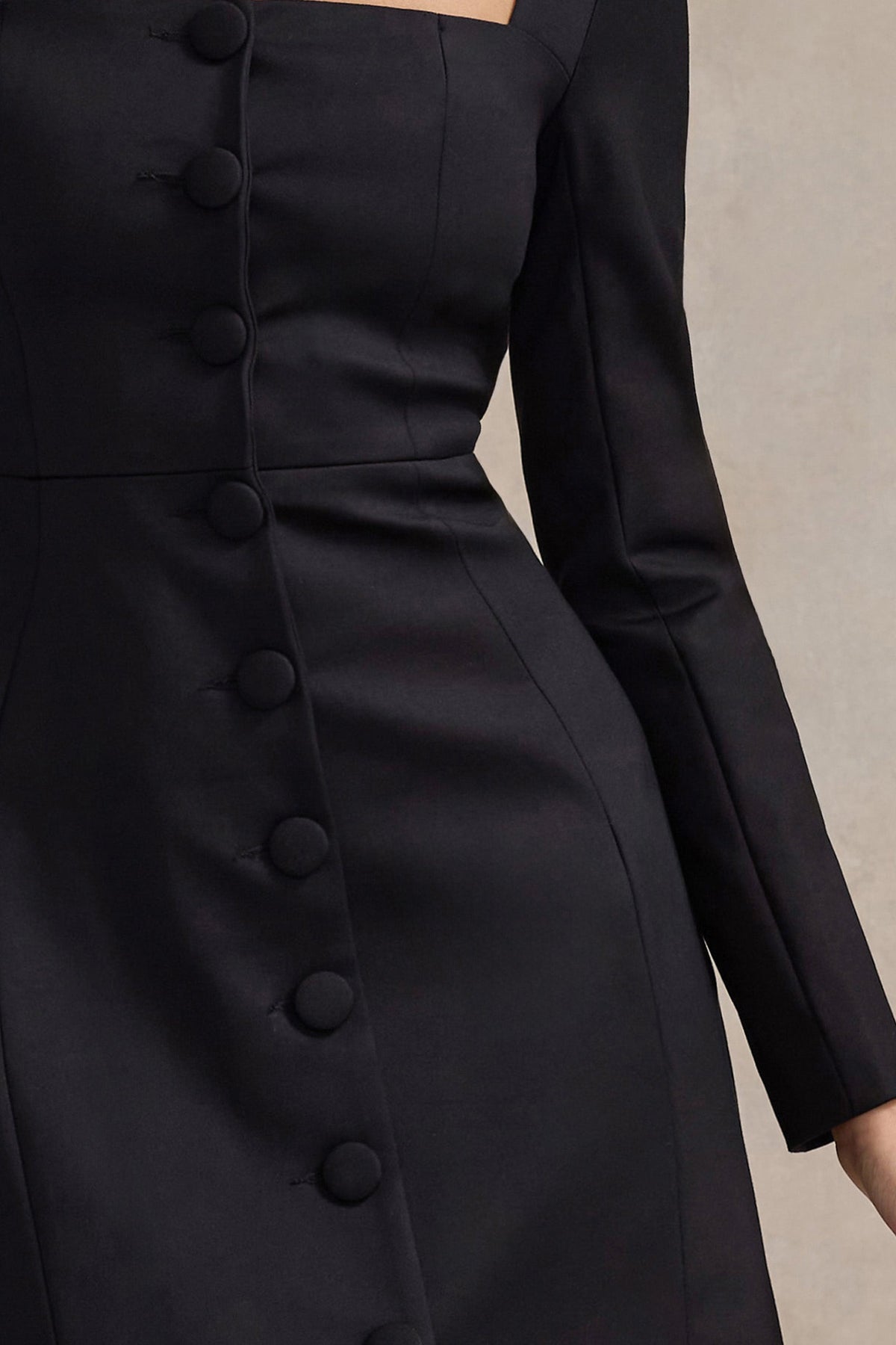 Andie Black Tailored Square-Neck Mini Dress Club L London - USA Andie Black Tailored Square-Neck Mini Dress Club L London - USA