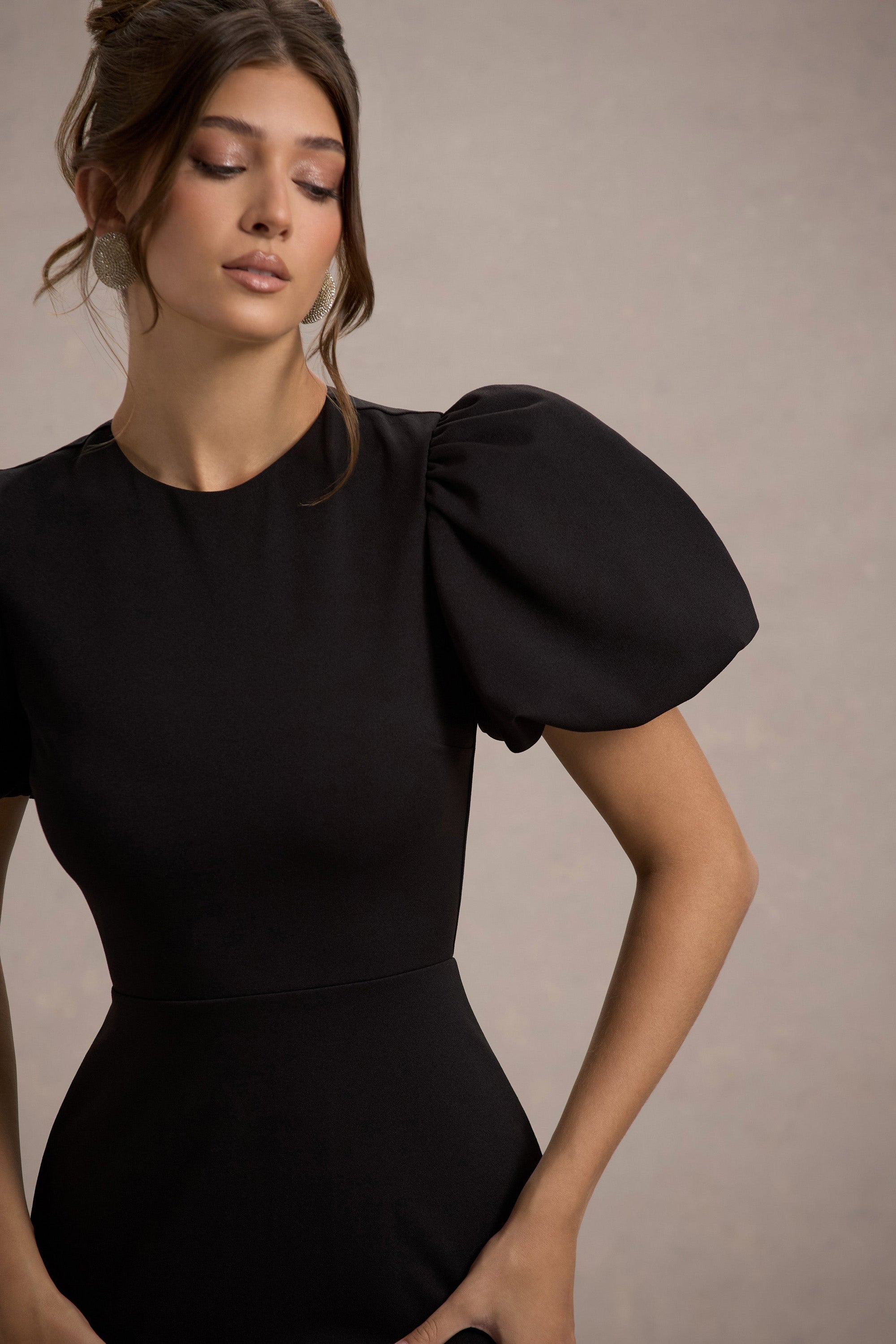 Love Letters | Black Puff-Sleeve Maxi Dress - Club L London - USA