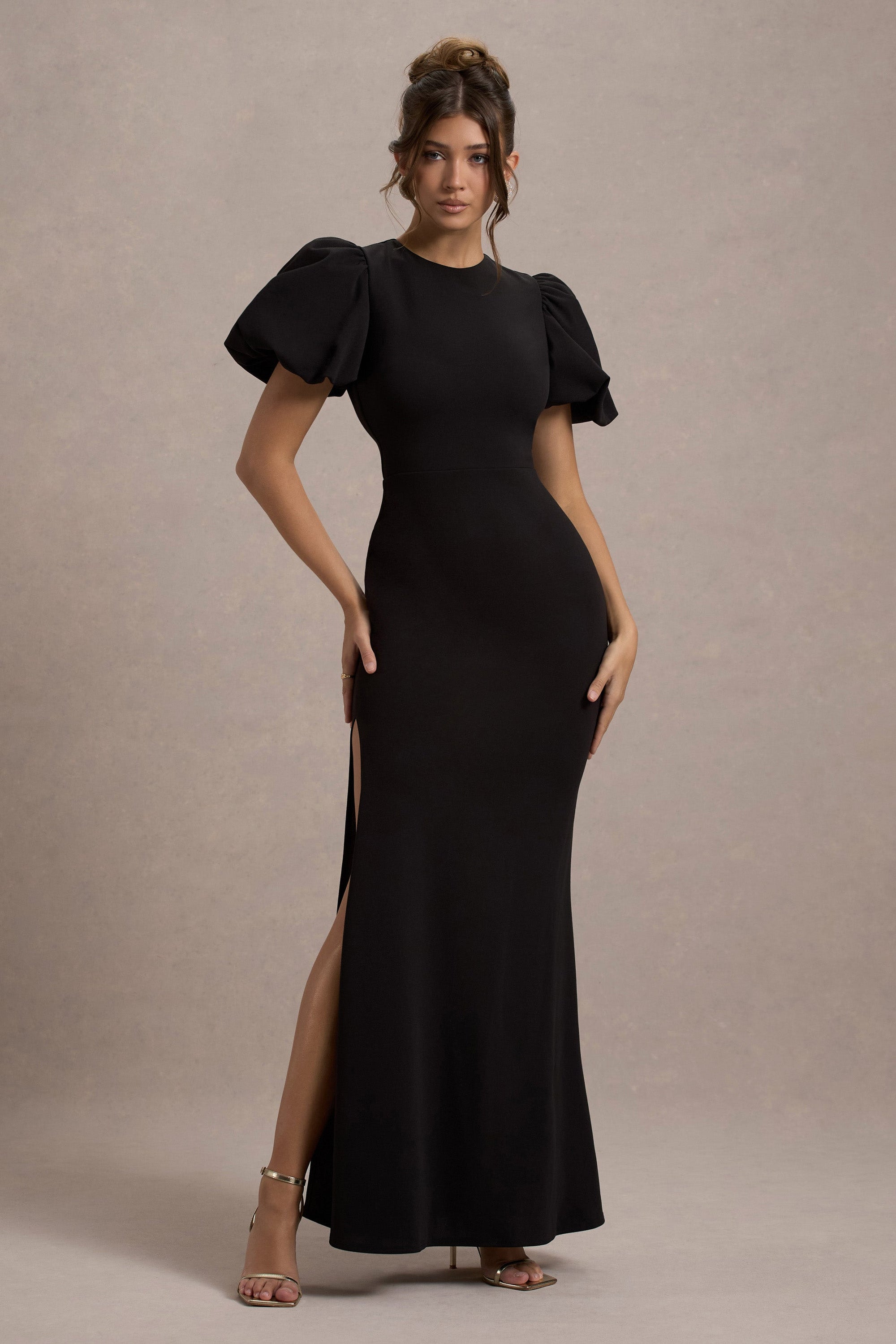 maxi dress with sleeves formal Opal Pink Long Sleeve - US 4 flowing movement and a style suited to weddings Long Open Sleeve Satin Formal