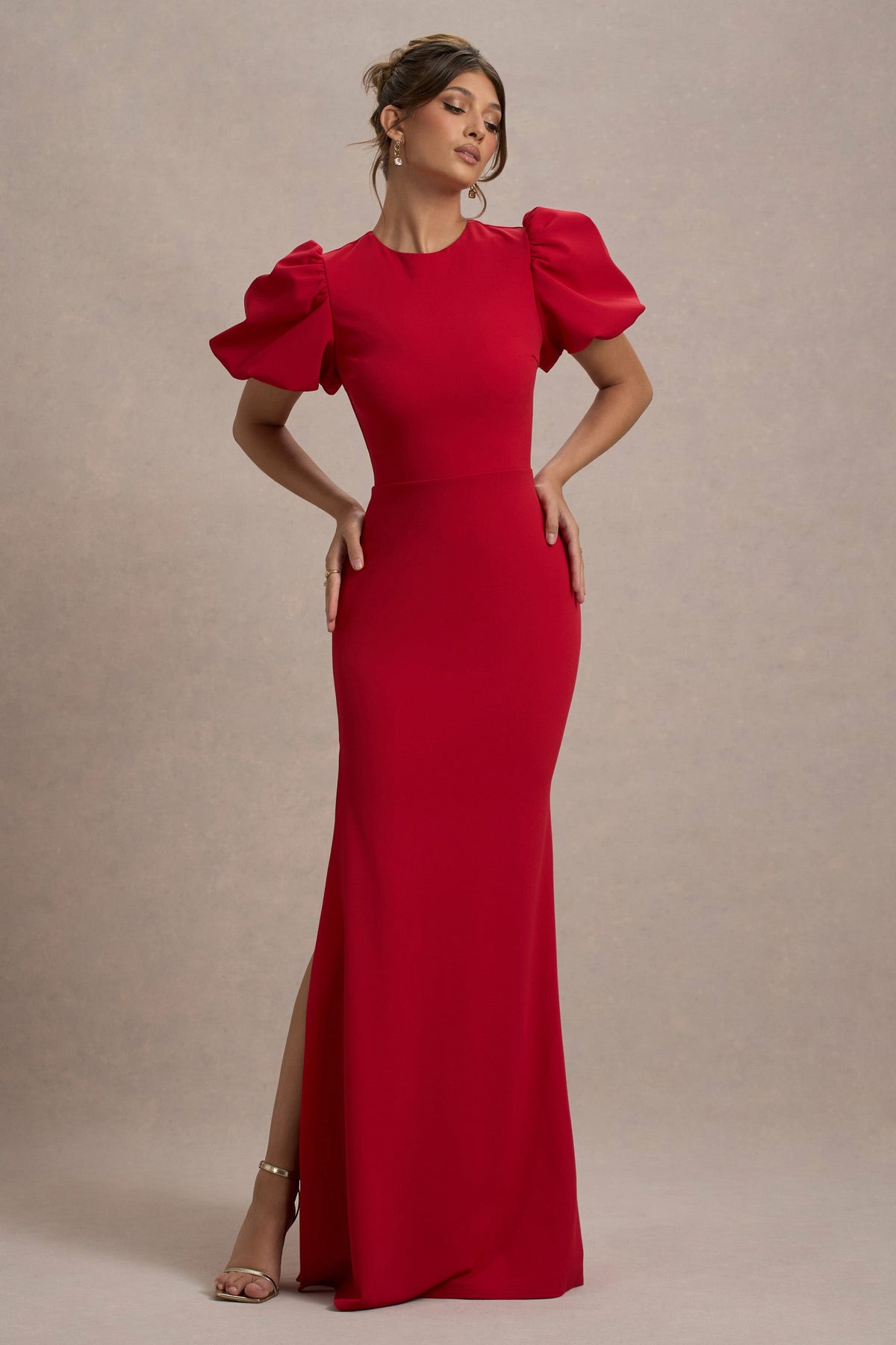 Love Letters | RED Puff-Sleeve Maxi Dress - UK 18 RED Love Letters | RED Puff-Sleeve Maxi Dress - UK 18 RED
