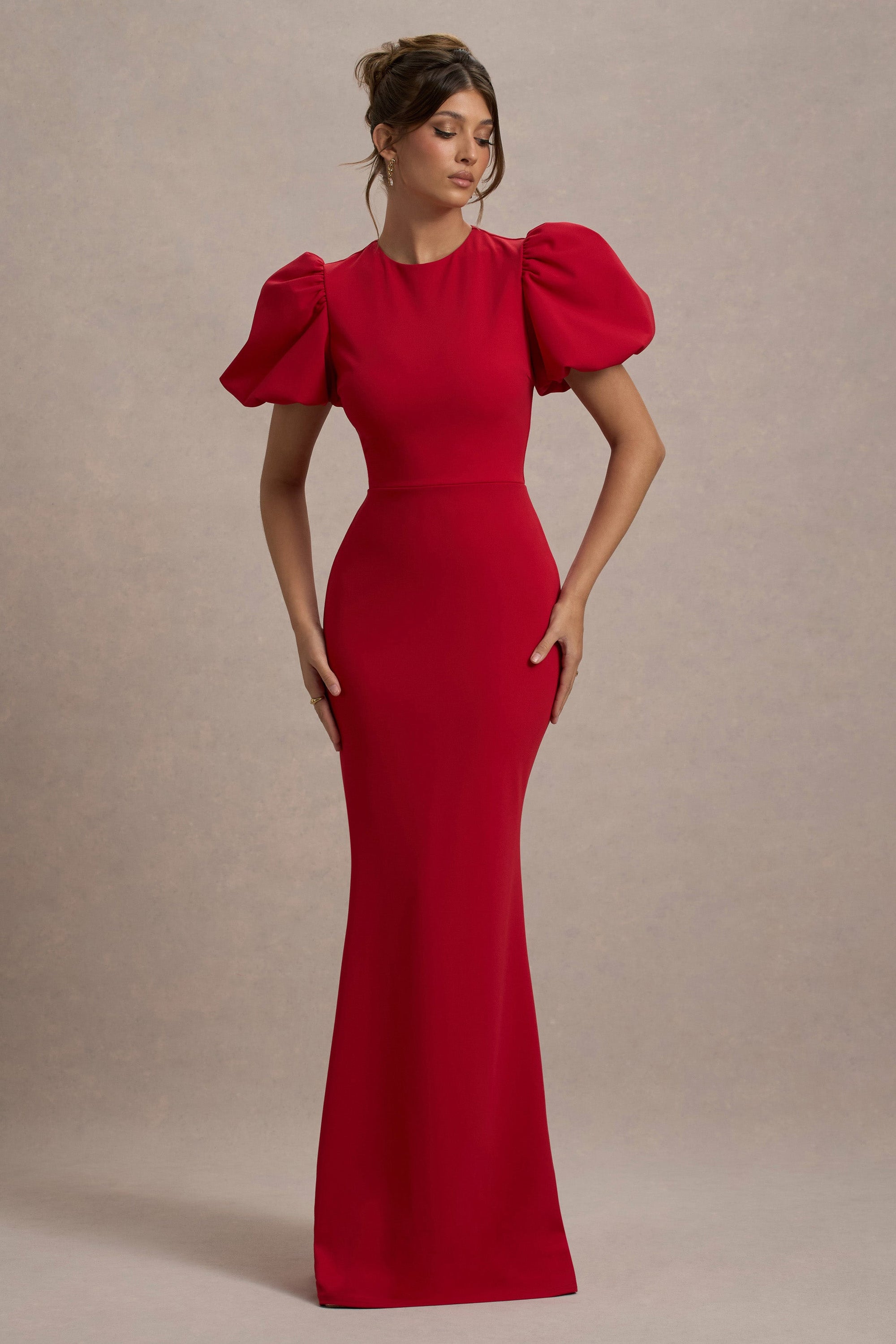 Love Letters | Red Puff-Sleeve Maxi Dress - Club L London - USA