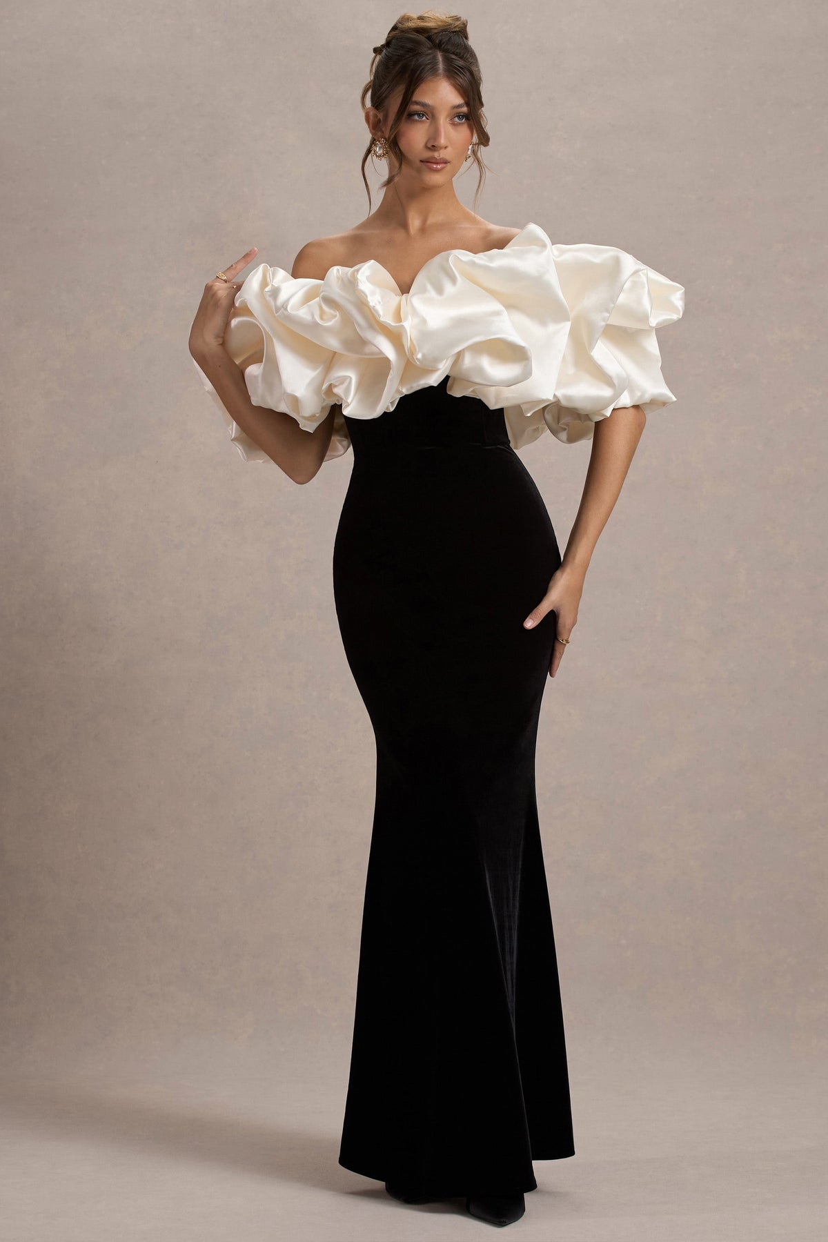 andmary Cecily check long dress