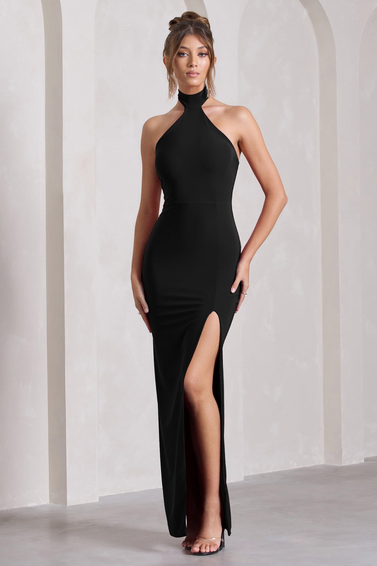Auteur // Black Sheer Halter Maxi Dress – VSP Consignment