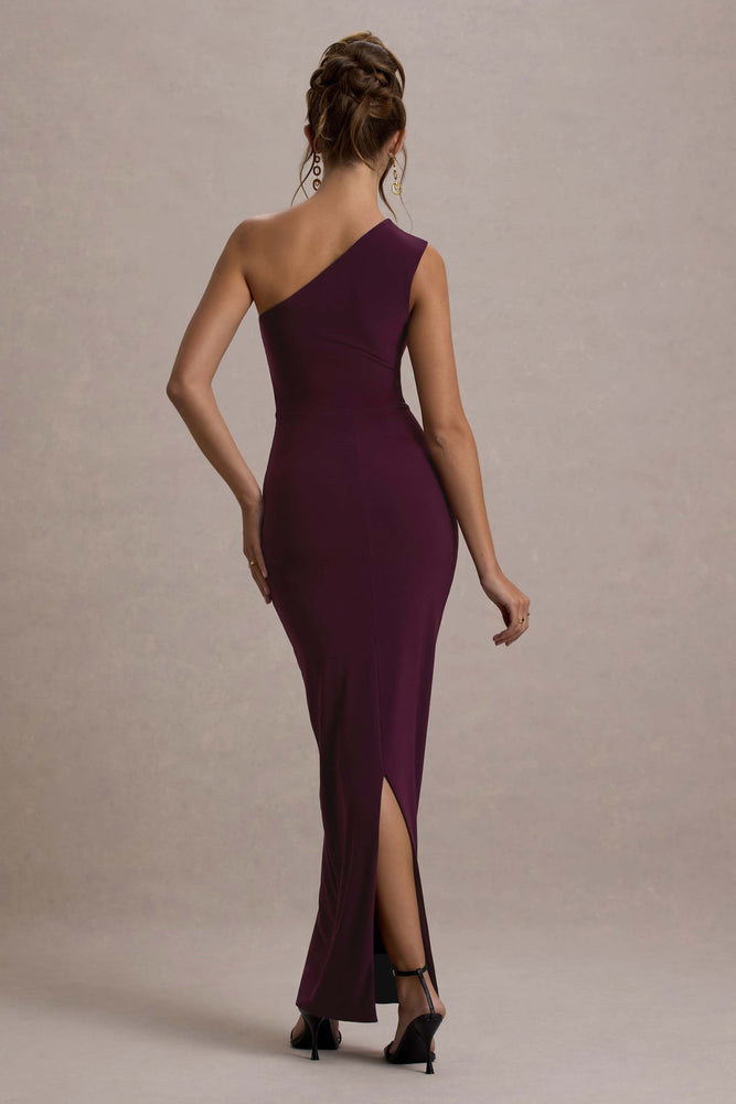 Dalarie Port One-Shoulder Gathered Maxi Dress – Club L